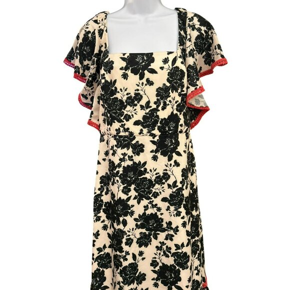 NWT Sachin & Babi Cream Black Bohemian Romantic Floral Maxi Camryn Gown Size 10 - Picture 2 of 7